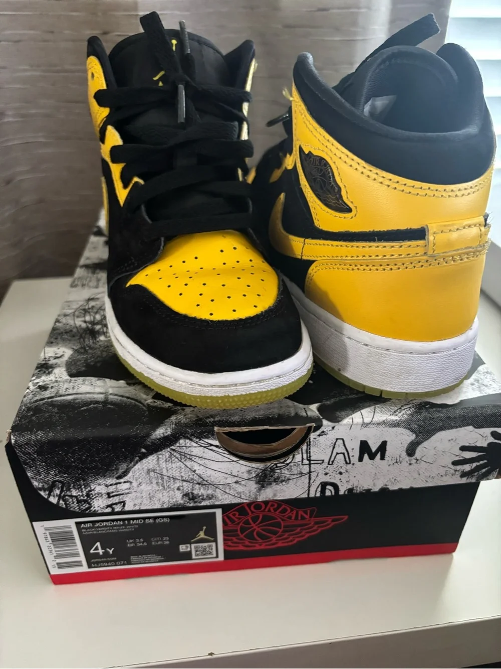 Jordan Mid-Top Sneakers in Black and Yellow